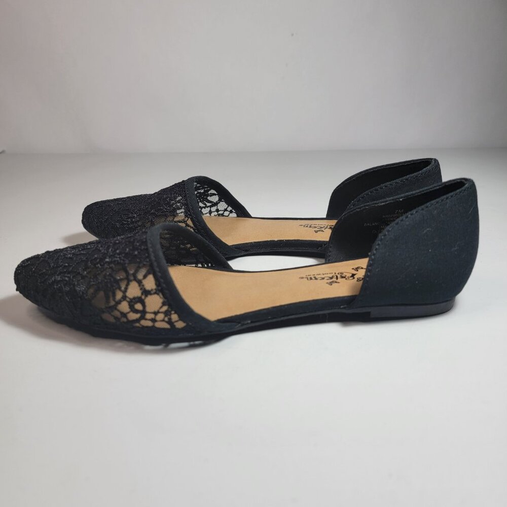 Self Esteem Footwear Women's Black Lace Flats Size 7 - Picture 8 of 12